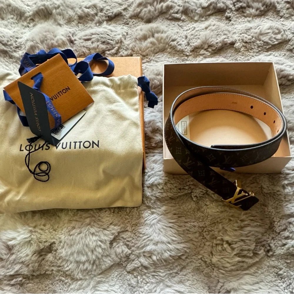 LOUIS VUITTON Brown LV Monogram 25MM Belt size 85/34 (NWT)